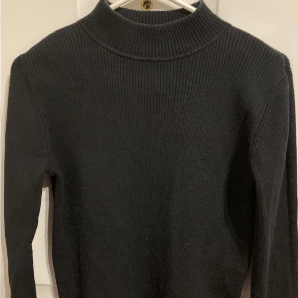 Black Mock Turtleneck Sweater